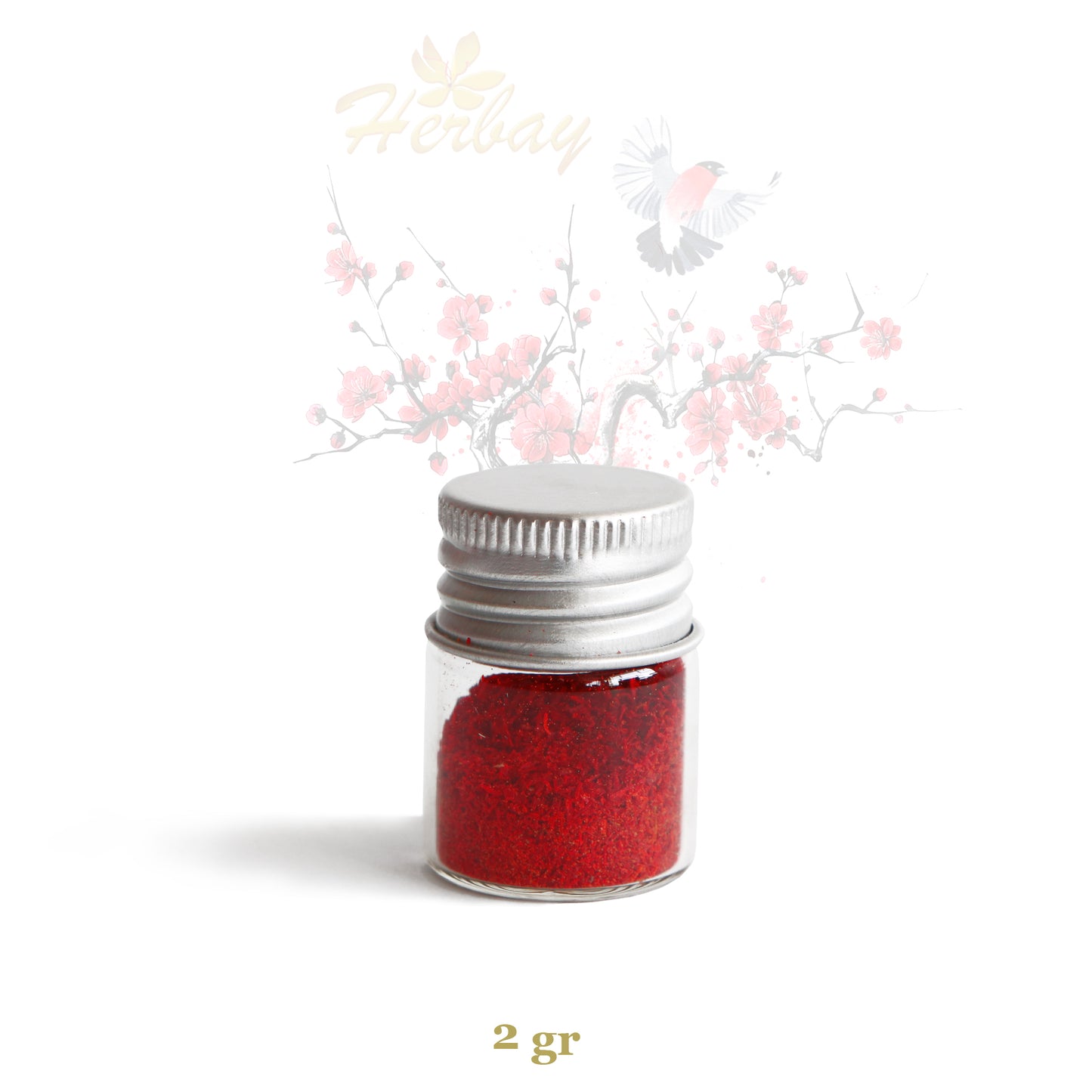 Herbay Saffron Powder 2 gr – Premium Pure Saffron Powder, No Additives – Made from Organic All-Red Saffron Threads – Perfect for Tea, Paella, Rice, Desserts – Ready to Use, 2 gr