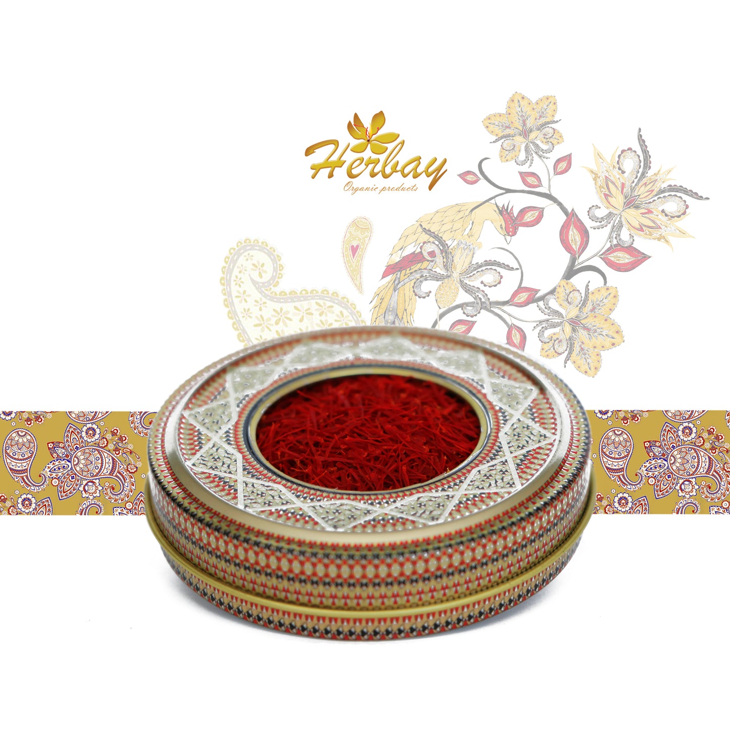Herbay Saffron 5 gr, Finest Pure Premium Super-Negin Saffron, Spice Threads, Rare trim and Highest Grade for Tea, Paella, Rice, Desserts, No Artificial, No Preservatives, Khatam Series