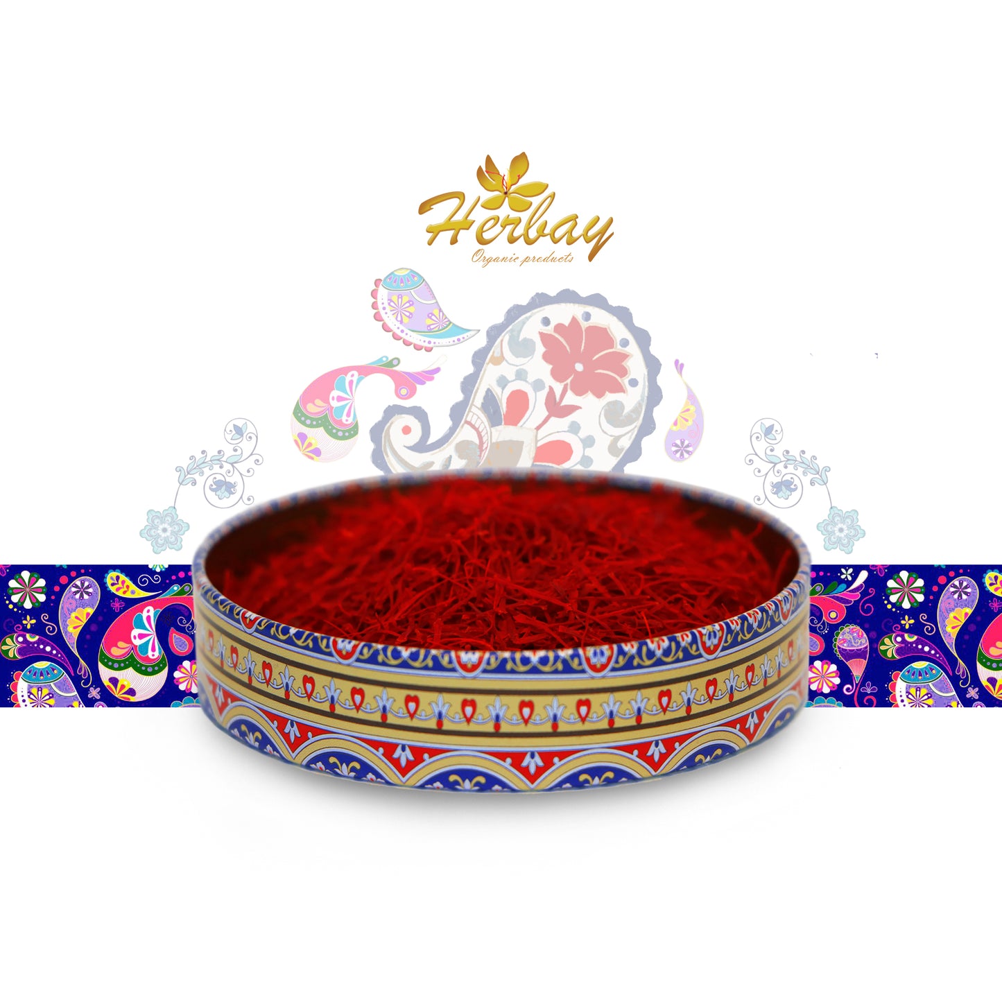 Herbay Saffron 10 gr, Finest Pure Premium Super-Negin, BlueDream Series, Saffron Spice Threads, Highest Grade Saffron for Tea, Paella, Rice, Desserts, No Artificial, No Preservatives