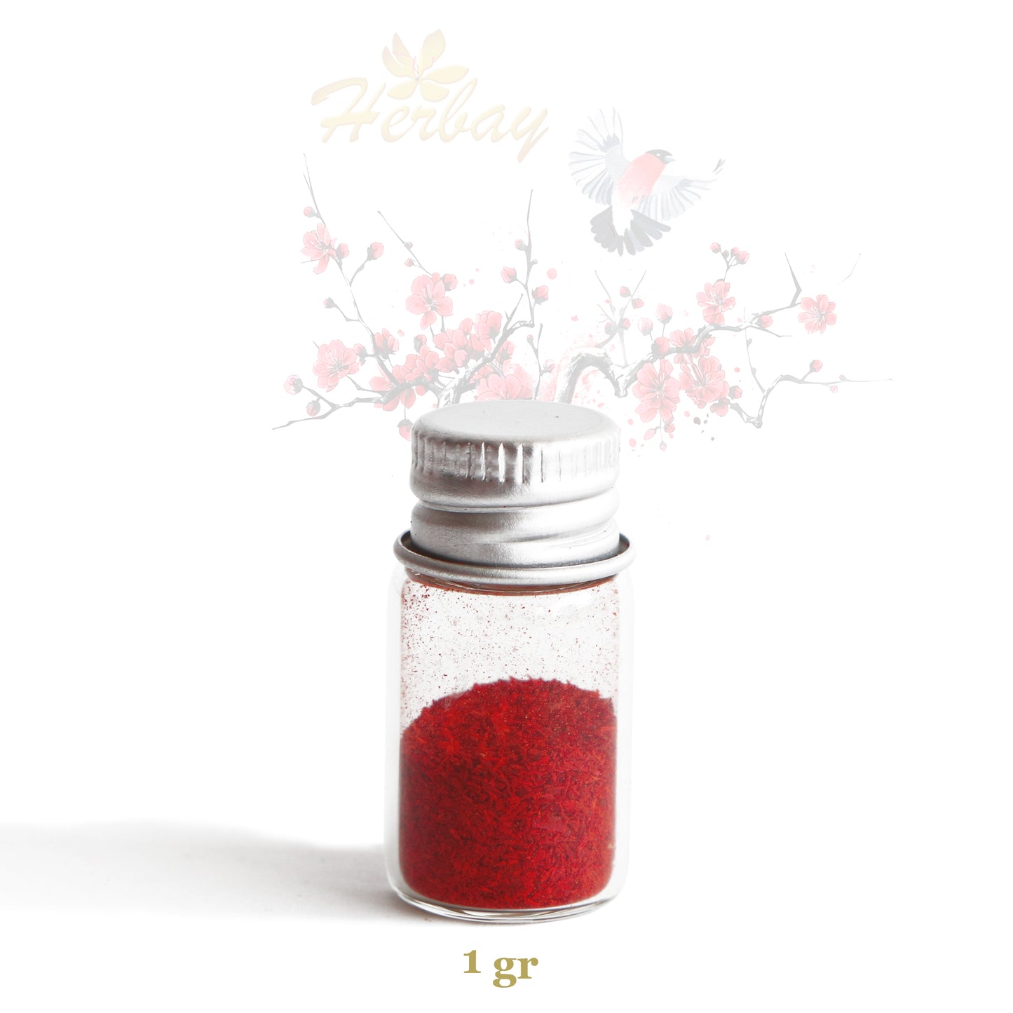 Herbay Saffron Powder 1 gr – Premium Pure Saffron Powder, No Additives – Made from Organic All-Red Saffron Threads – Perfect for Tea, Paella, Rice, Desserts – Ready to Use, 1 gr