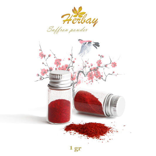 Herbay Saffron Powder 1 gr – Premium Pure Saffron Powder, No Additives – Made from Organic All-Red Saffron Threads – Perfect for Tea, Paella, Rice, Desserts – Ready to Use, 1 gr