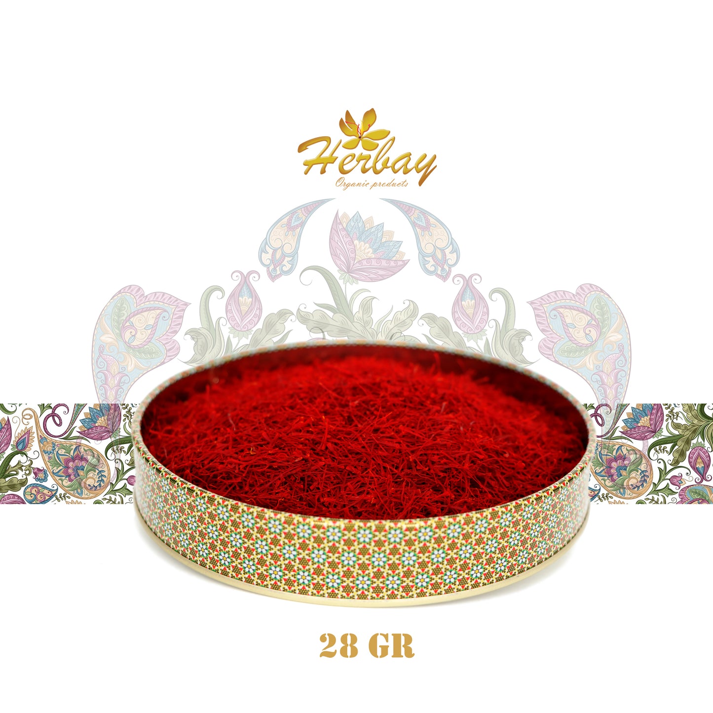 Herbay Saffron 28 gr, Finest Pure Premium Super-Negin Saffron, Spice Threads, Rare trim and Highest Grade for Tea, Paella, Rice, Desserts, No Artificial, No Preservatives, Khatam Series