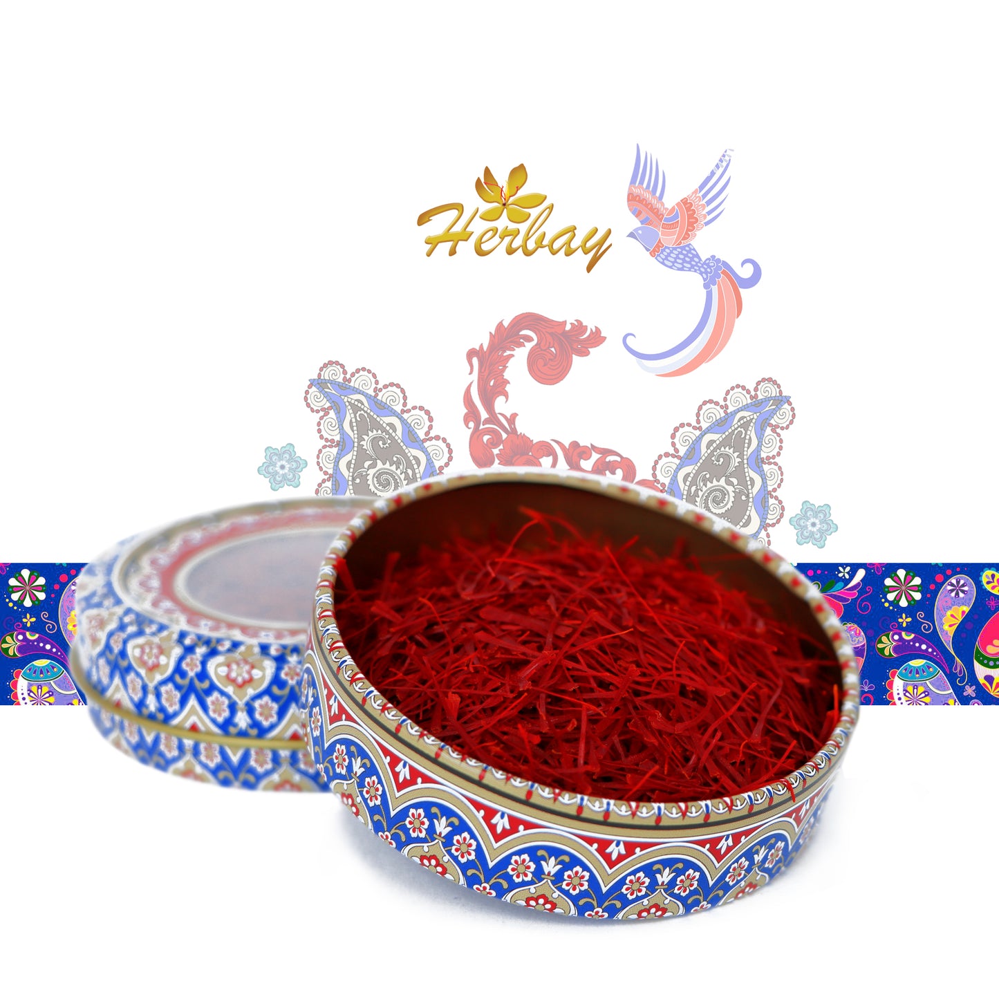 Herbay Saffron 2 gr, Finest Pure Premium Super-Negin Saffron Spice Threads, Highest Grade Saffron for Tea, Paella, Rice, Desserts, No Artificial, No Preservatives, Blue-Dream Series