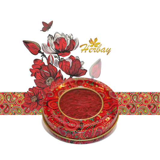 Herbay Saffron, 2gr, Premium Grade Saffron Threads for Culinary Excellence,Pure, Fresh Super-Negin Rare Long Threads, Fire-Fly Series