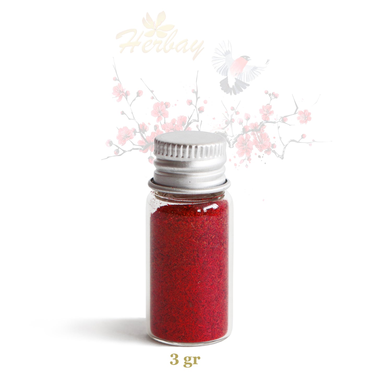 Herbay Saffron Powder 3 gr – Premium Pure Saffron Powder, No Additives – Made from Organic All-Red Saffron Threads – Perfect for Tea, Paella, Rice, Desserts – Ready to Use, 3 gr