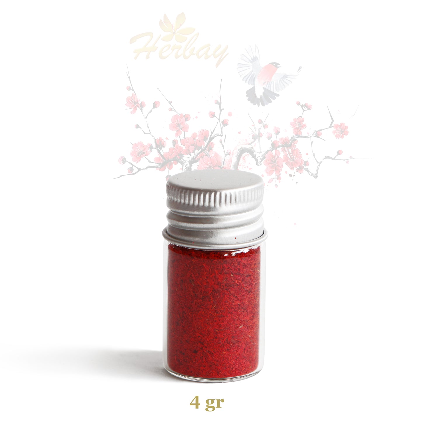 Herbay Saffron Powder 4 gr – Premium Pure Saffron Powder, No Additives – Made from Organic All-Red Saffron Threads – Perfect for Tea, Paella, Rice, Desserts – Ready to Use, 4 gr