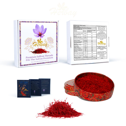 Herbay Saffron, 5gr, Premium Grade Saffron Threads for Culinary Excellence,Pure, Fresh Super-Negin Rare Long Threads, Fire-Fly Series