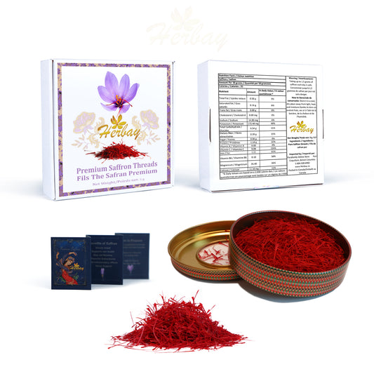 Herbay Saffron 5 gr, Finest Pure Premium Super-Negin Saffron, Spice Threads, Rare trim and Highest Grade for Tea, Paella, Rice, Desserts, No Artificial, No Preservatives, Khatam Series