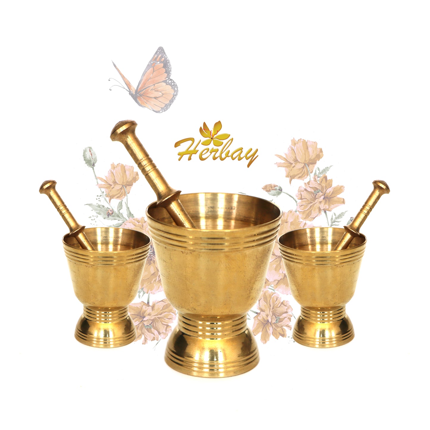 Saffron & Spice Havang, Grinder, Crusher Set Brass Corrosion Resistance, mortar and pestle