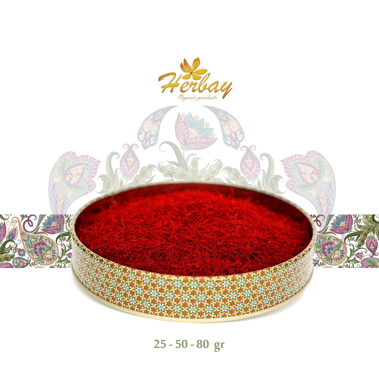 Herbay Saffron 80 gr, Finest Pure Premium Super-Negin Saffron Spice Threads, Highest Grade Saffron for Tea, Paella, Rice, Desserts, No Artificial, No Preservatives, Khatam Series