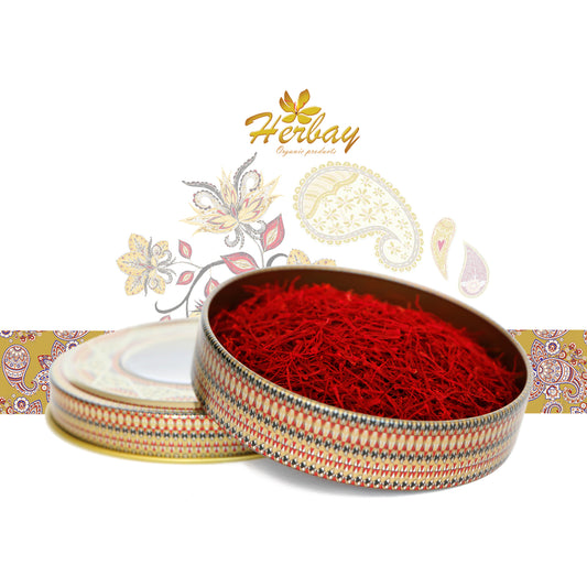 Herbay Saffron 5 gr, Finest Pure Premium Super-Negin Saffron, Spice Threads, Rare trim and Highest Grade for Tea, Paella, Rice, Desserts, No Artificial, No Preservatives, Khatam Series