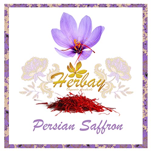 Herbay Saffron 10 gr, Finest Pure Premium Super-Negin Saffron, Spice Threads, Rare trim and Highest Grade for Tea, Paella, Rice, Desserts, No Artificial, No Preservatives, Khatam Series